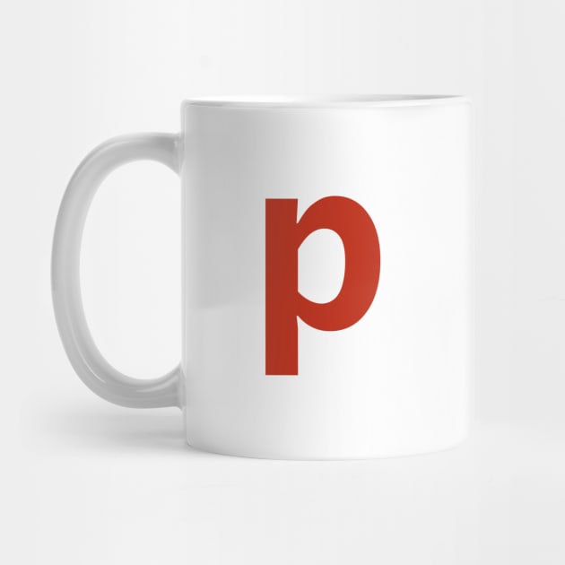 Letter p in Red Text Minimal Typography by ellenhenryart